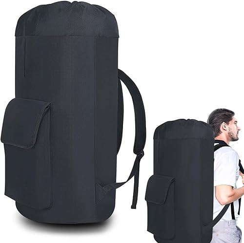 Siaomo Mochila bolsa de lavandería, bolsa de lavandería grande resistente de 120 litros con correas para el hombro, diseño ajustable y extensible,