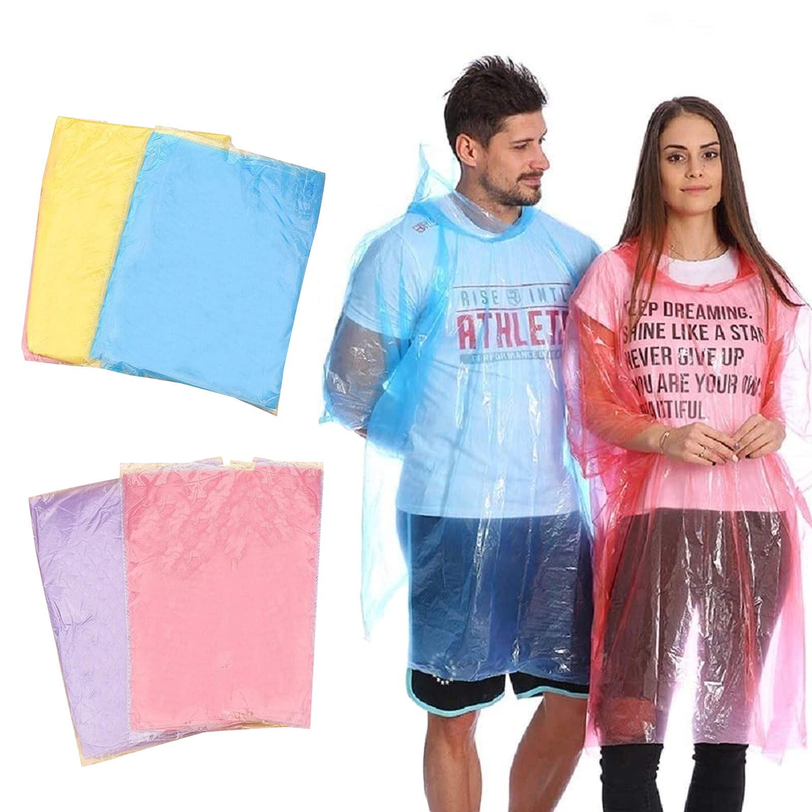 Buy 100 Pack Rain Ponchos for Adults Disposable Poncho for Panchos Rain