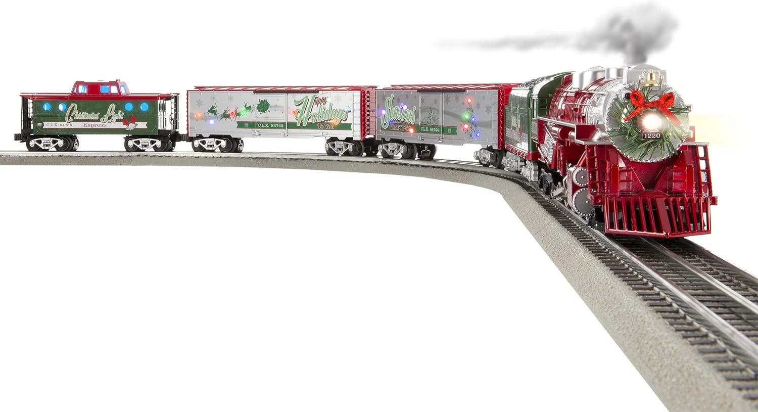 Lionel Christmas Light Express LionChief 5.0 Electric O Gauge Train Set with Bluetooth & Remote
