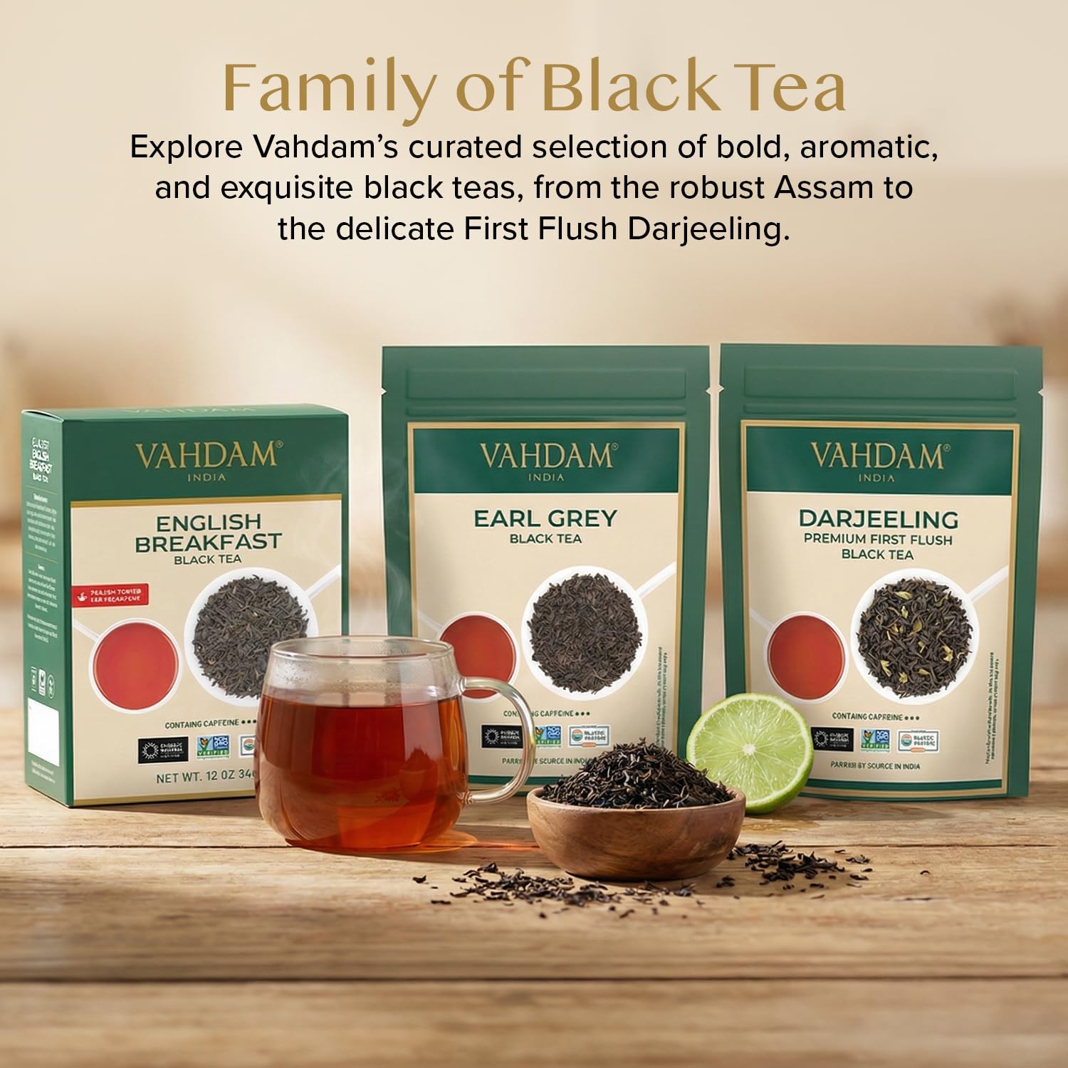 VAHDAM Té Negro Hojas Originales De Desayuno Inglés 340g 170 Tazas