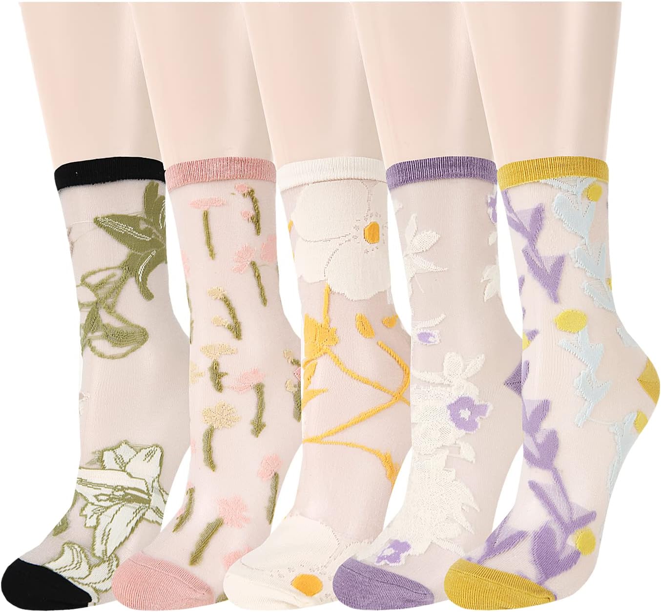 Benefeet Sox Sheer Mesh Socks Women See Through Transparent Ankle Stocking Socks for Girls Womens - Image 5