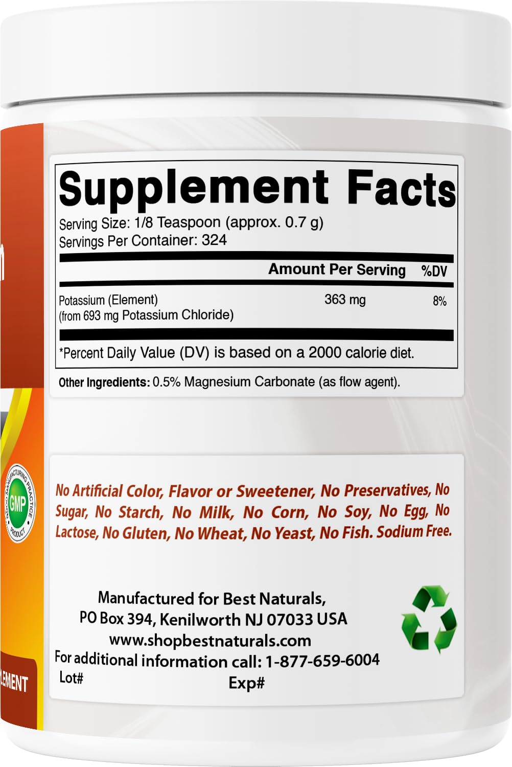 Best Naturals Potassium Chloride Pure Powder 1 Pound — Amazon image 7