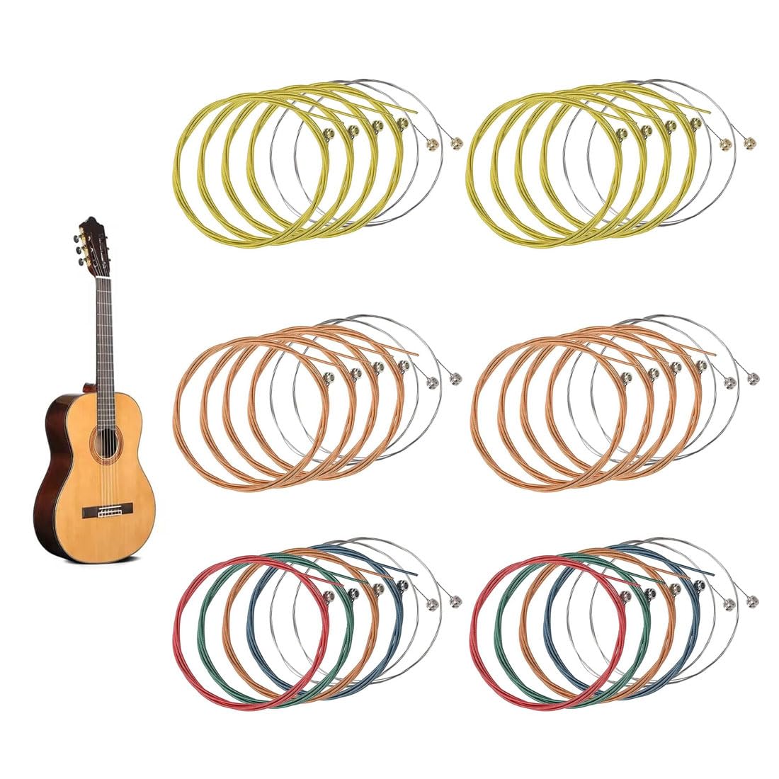 Corde Per Chitarra Acustica Bright Tone Set Di 6 Corde In Acciaio Per Chitarristi Acustici - Foto 2