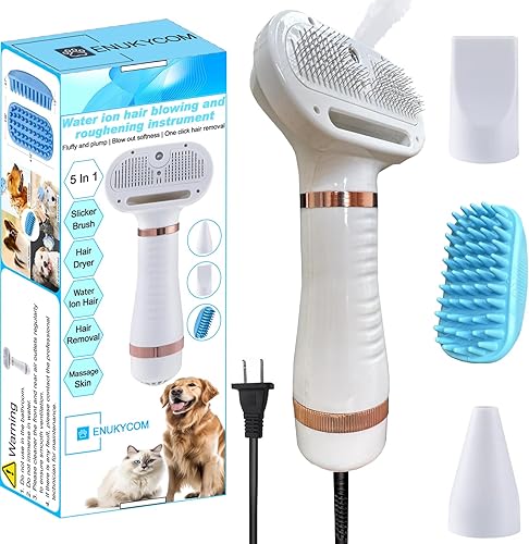 Secador de pelo silencioso para mascotas de 300 W - Secador de pelo para mascotas para perros y gatos pequeños y medianos con peine extraíble y