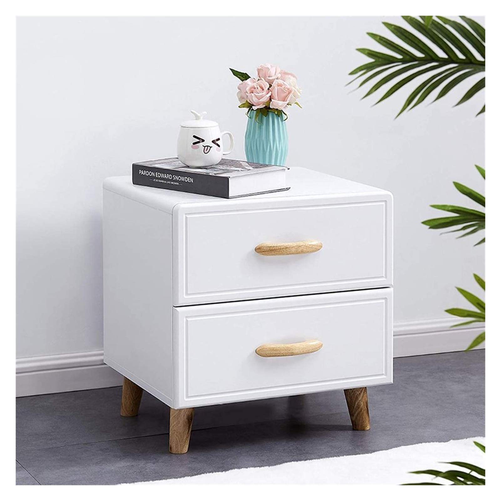 Buffet table de chevet en bois haut de gamme avec double tiroir de rangement