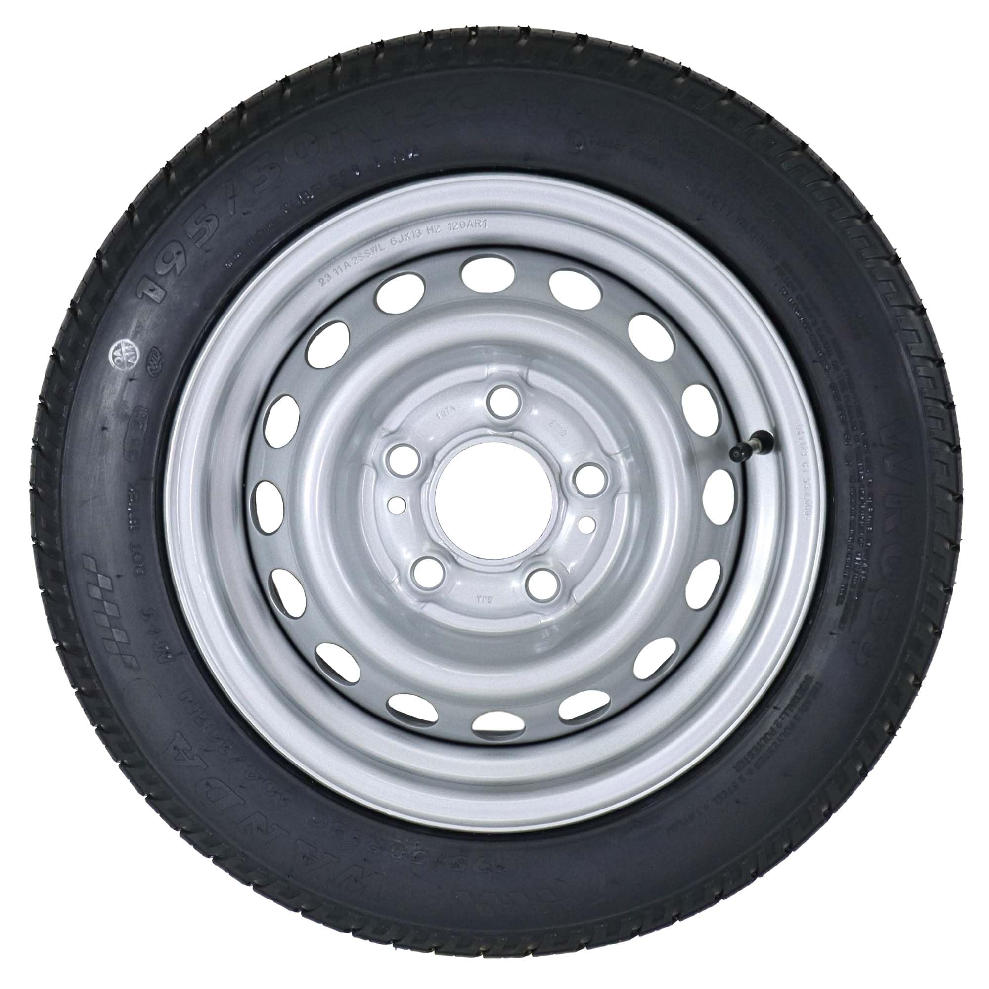The Drive 2x Komplettrad 195/50 R13 C 104/101N M+S für Pkw-Anhänger & Caravan – Felge 6Jx13 H2 ET30 – Lochkreis 5x112 – Tragkraft bis 900kg – Metallventil – Ersatzräder für Anhänger