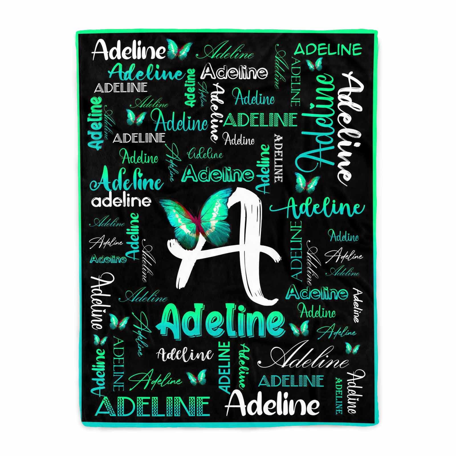 Artsadd Personalized Blanket with Name for Kids, Customized Bed Blanket with Name Text for Adult, Custom Throws Blankets for Birthday Mother's Day Father's Day Graduation Anniversary 70x80
