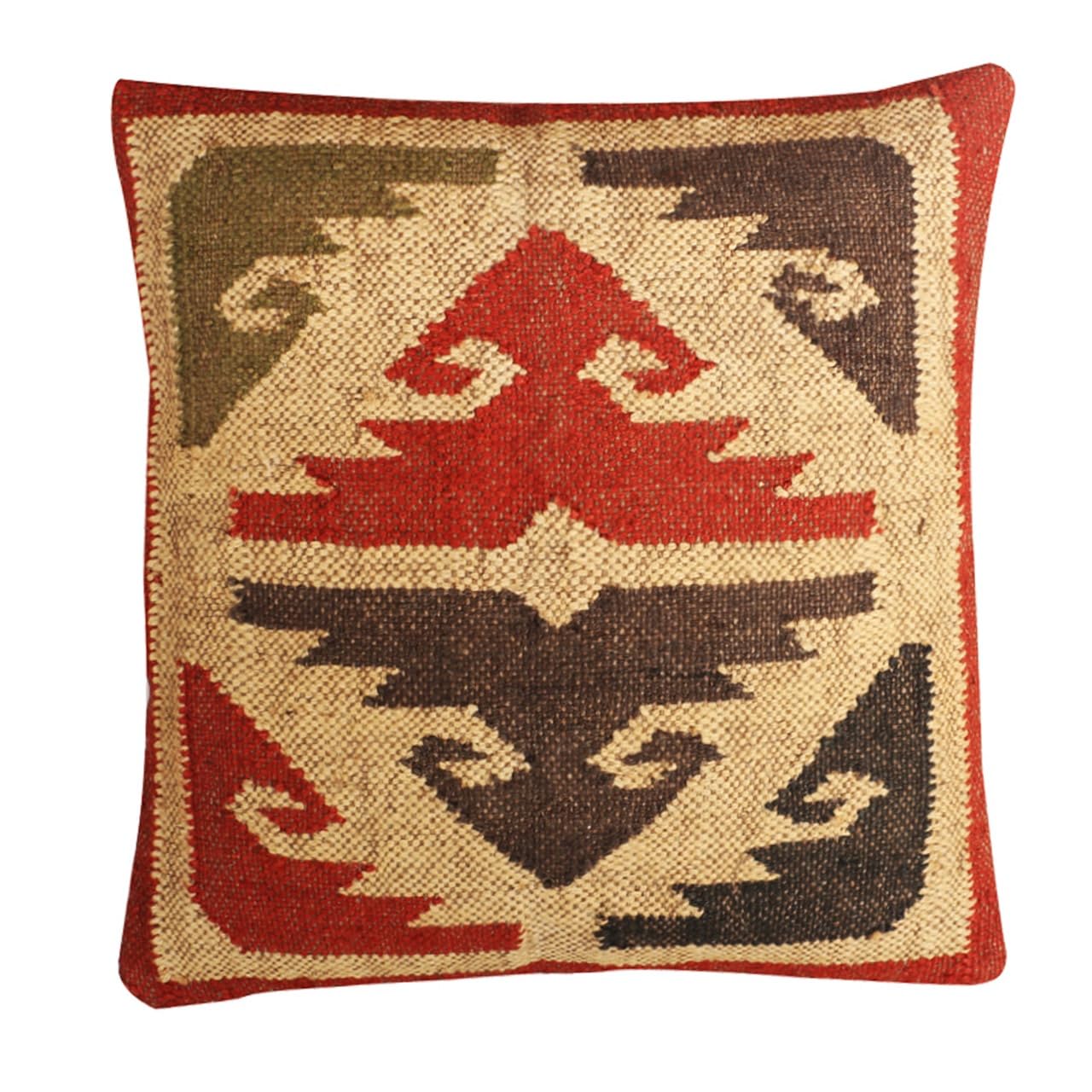 LKGSM RUGS Heavy Handwoven Kilim Pillow Cover 18x18 Square Indian Outdoor Cushions Cover Decorative Throw Pillow Cases (DN 39) — image 1
