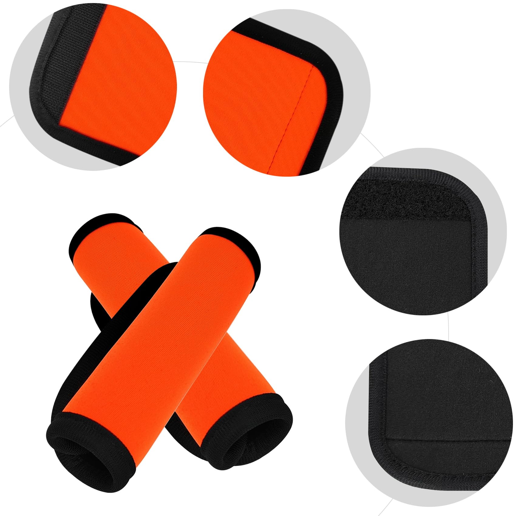 2 fundas para asa de equipaje, 5.5 x 6 pulgadas, identificadores de equipaje para maletas, identificador de maleta para avión, viajes, crucero, viajes (naranja)