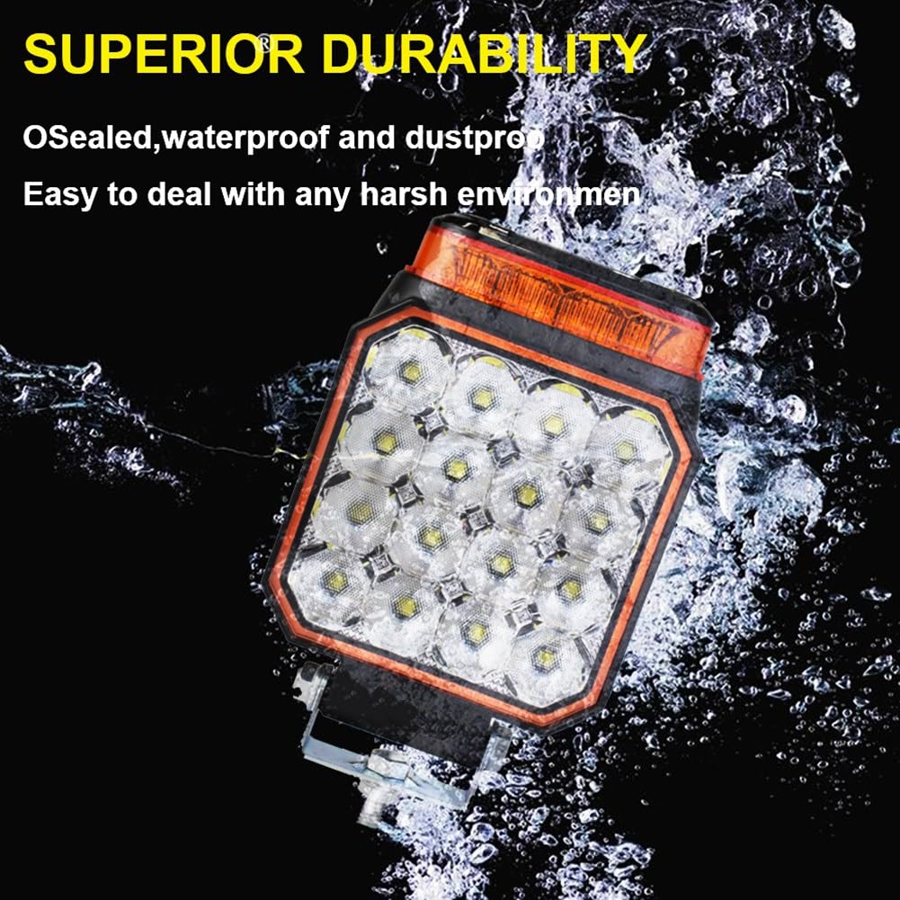 Lampe de Travail LED Stroboscopique 4 Pouces Faisceau Large Lumière Blanche Hors Route pour Lampe de Signalisation de VÉHICULE