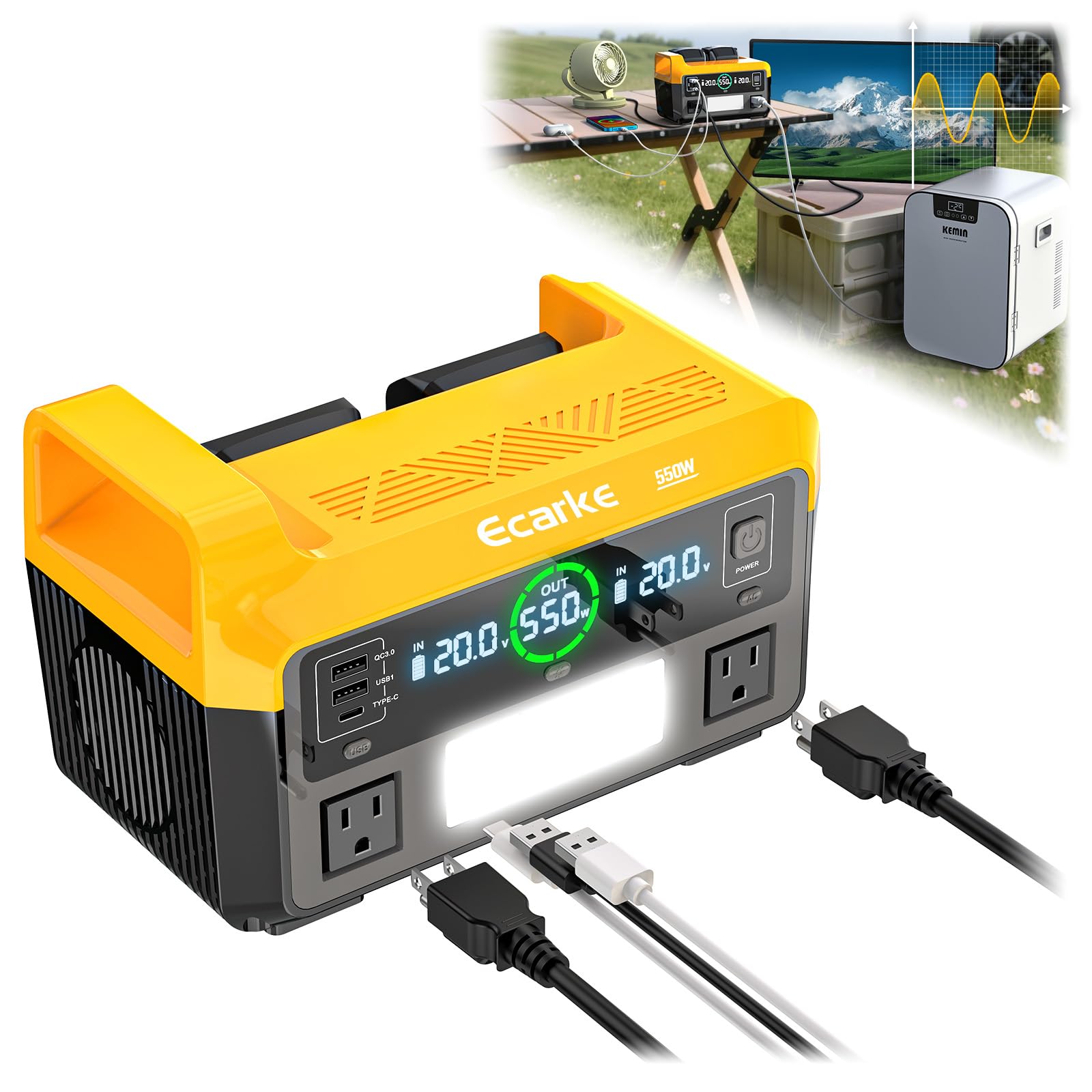 Amazon.com: Ecarke 550W Portable Power Inverter Compatible with