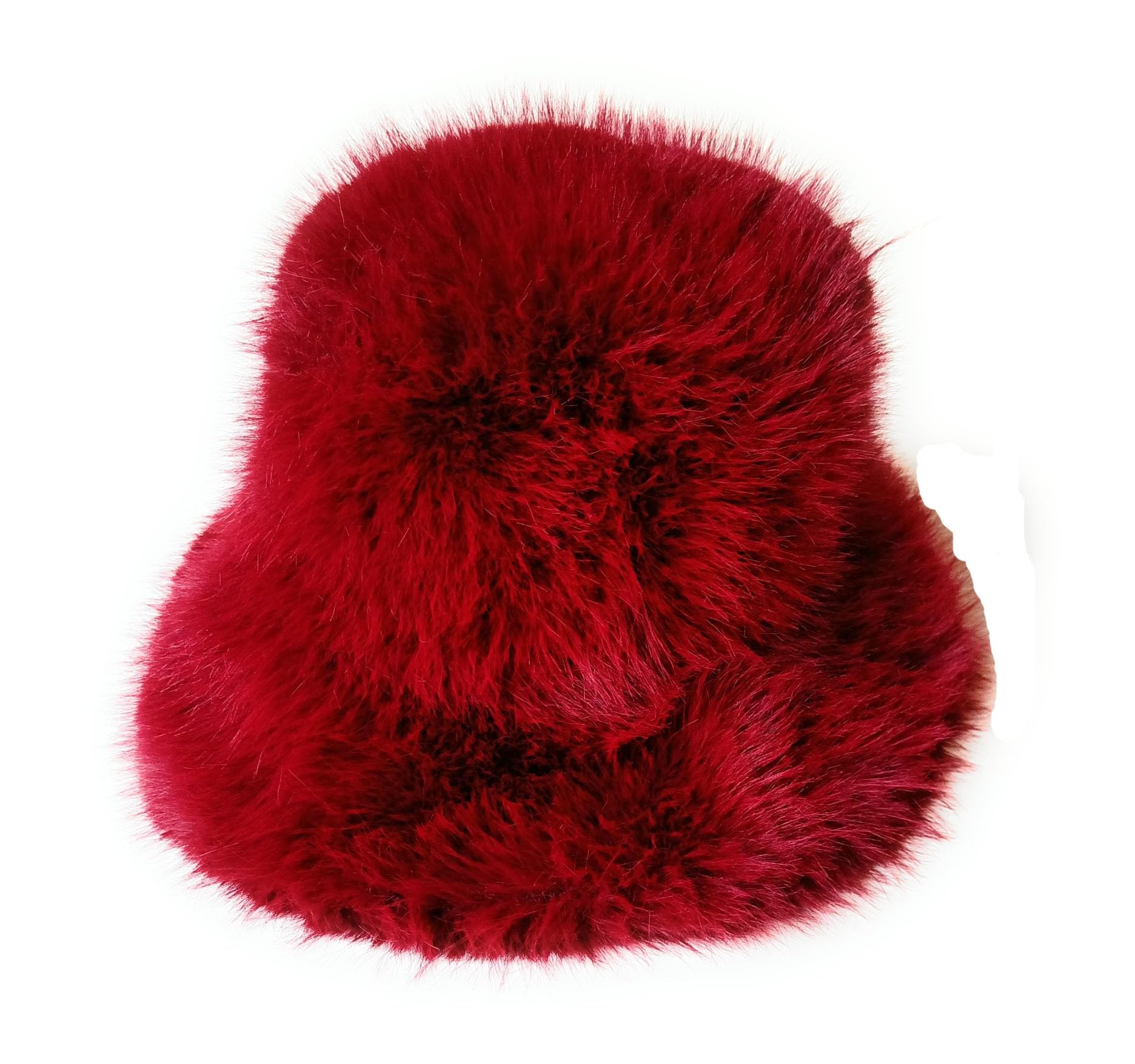 Kgm Accessories Unisex Burgundy Cool New Season Big Super Fluffy Cossack Style Thick Fuax Fur Bucket Hat - Winter Fur Bucket Hats Ski (Burgundy)