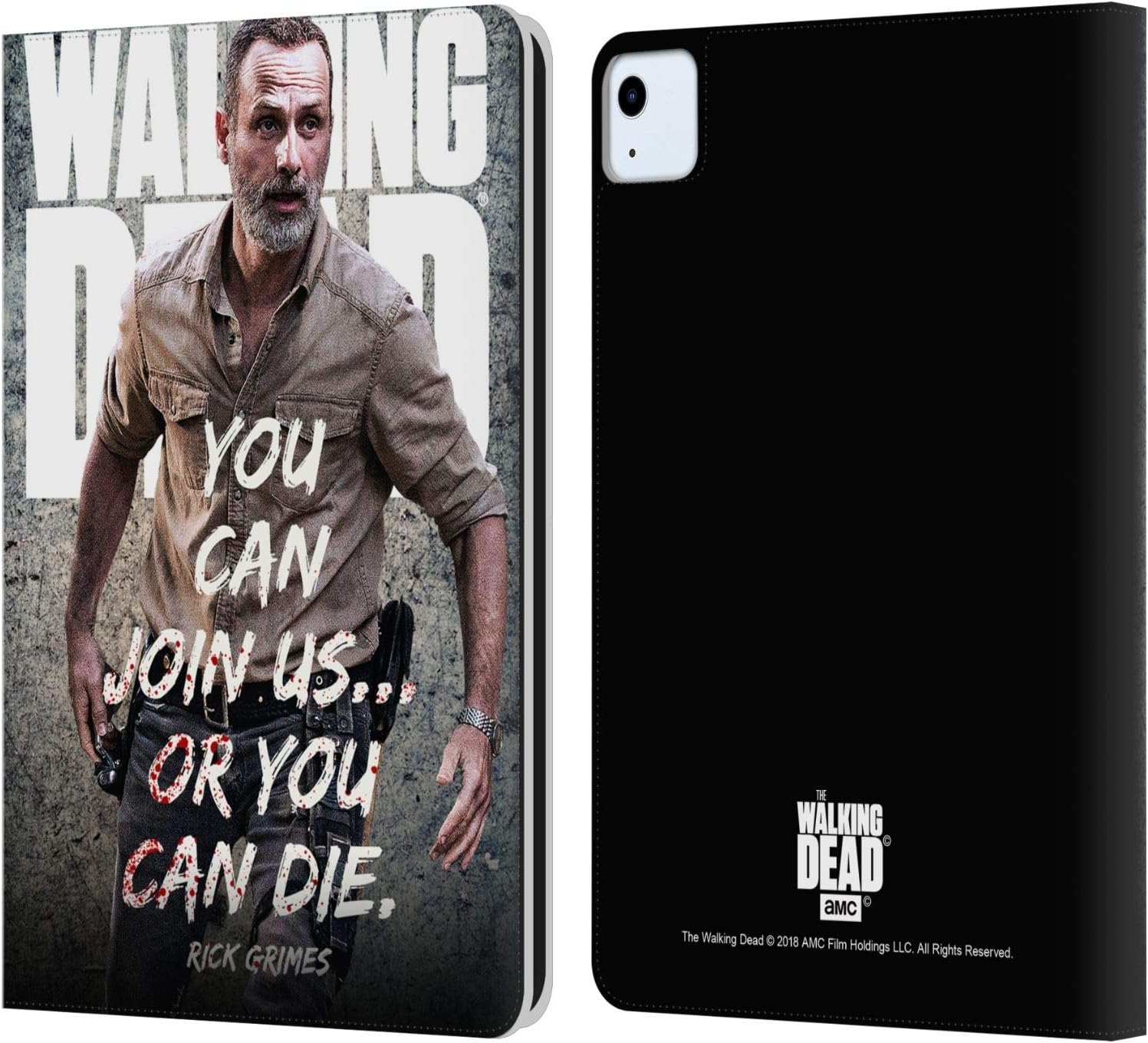 Head Case Designs Officially Licensed AMC The Walking Dead Join Us Rick Grimes Legacy Leather Wallet Case Compatible with Apple iPad Air 11 2020/2022/2024/2025