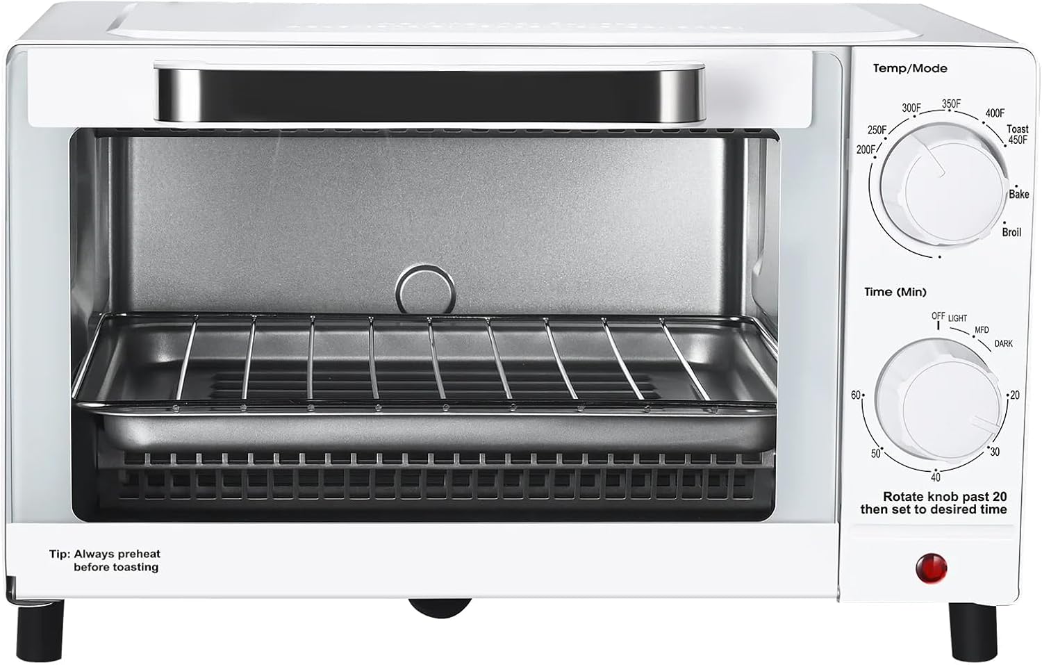 Countertop Toaster Oven with Air Fryer Function, 3-in-1 Convection Oven for Baking Broiling and Toasting, Includes Baking Pan & Wire Rack, Arctic White Countertop Toaster Oven with Air Fryer Function, 3-in-1 Convection Oven for Baking Broiling and Toasting, Includes Baking Pan & Wire Rack, Arctic White