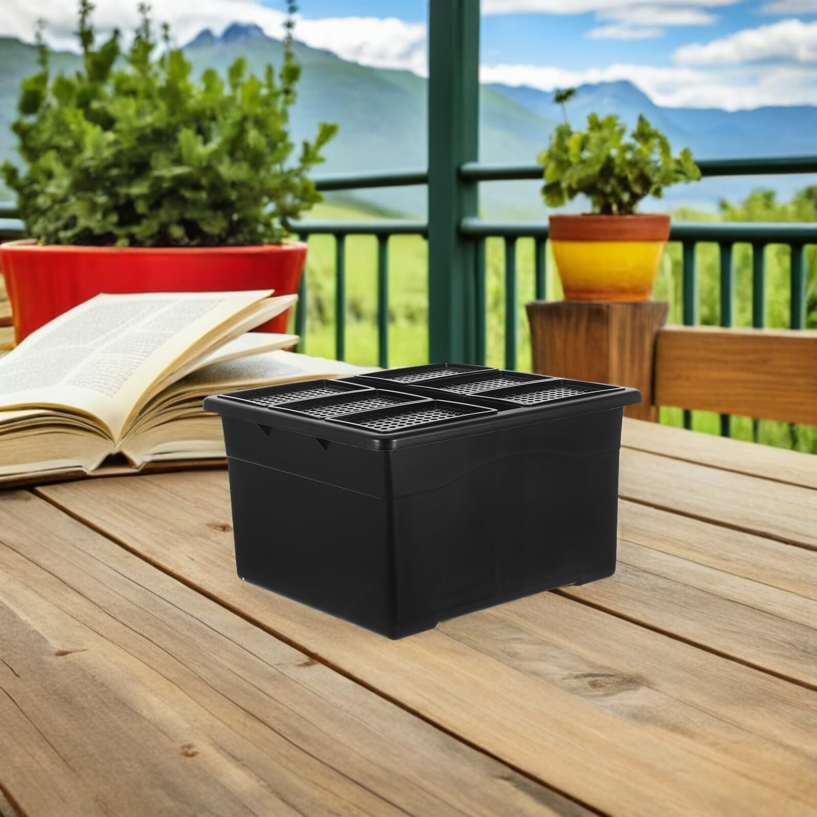 UPKOCH Set de 6 Jardineras Hidropónicas de Plástico Resistente 96 Orificios para Cultivo Hidropónico Interior Contenedor para Plantas Acuáticas Bandeja para Germinación en Laboratorio