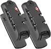 2 pcs Customs Locks for Luggage, TSA007 Authentication Security Locks Suitcase Replacement Password Locks for Travel 3 Digit Self-Setting Lock(Black)