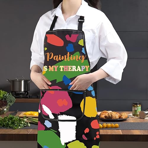 Miniatura 7 de JXGZSO Delantal de pintura para artistas, regalos para pintores, regalos para amantes de la pintura, regalo para estudiantes de arte, regalo para