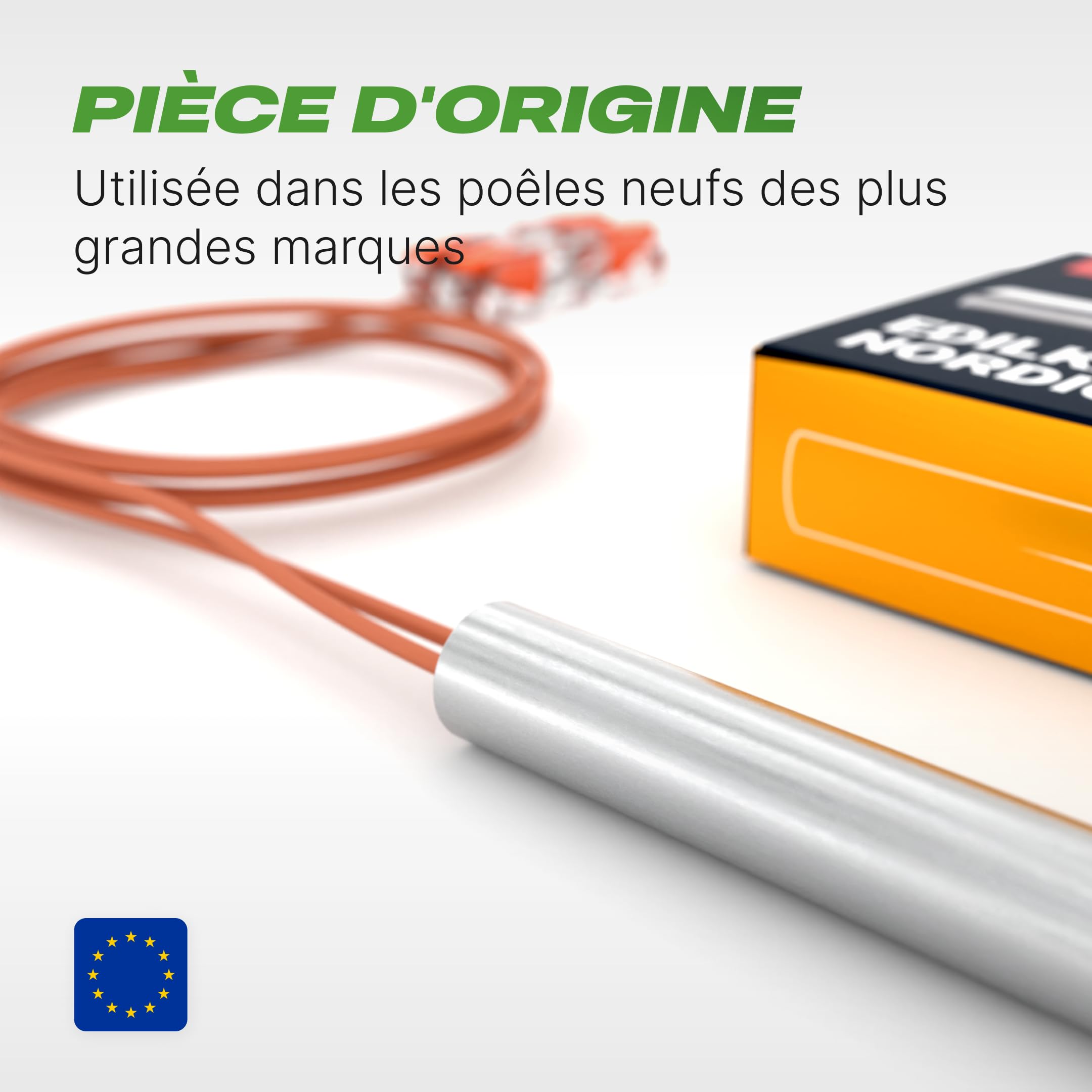 FIATLUX Bougie Poêle à Granulé Edilkamin/Bestove/Nordica Extraflame - Bougie Allumage 155mm - 280W - Pièce d'origine - Clips de connexion inclus