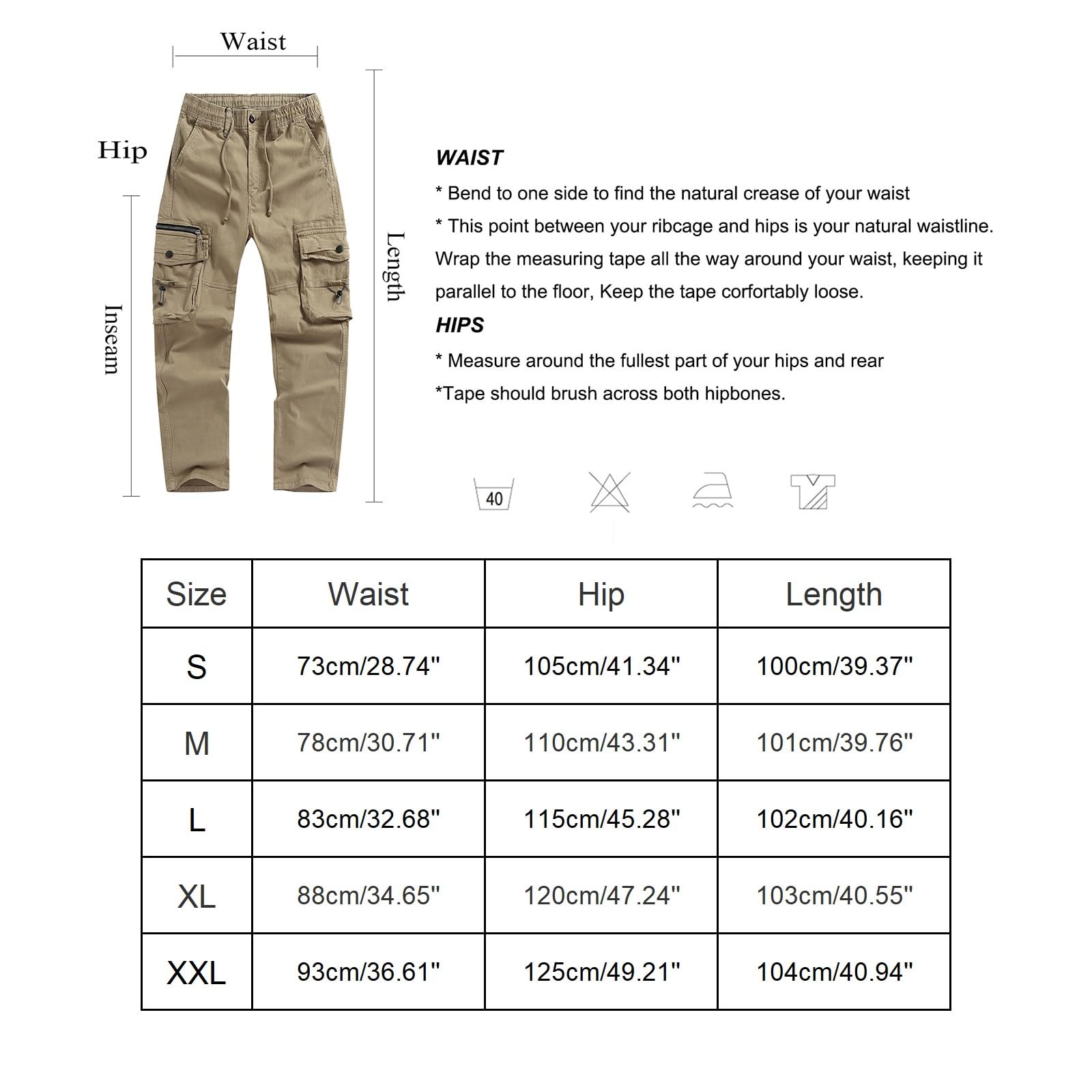 CHUNOTU - Pantalones de trabajo para hombre, cintura elástica, casuales, pantalones deportivos sueltos, pantalones de chándal de ajuste regular, pantalones cargo de combate y senderismo