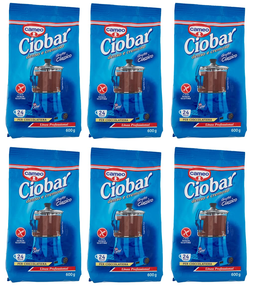 Professional Classico preparato per cioccolata calda Kakao denso 6 x 600g | Bevanda cremosa e vellutata; Getränkepulver für heiße Schokolade, 24 Tassen, glutenfrei, Gesamtnettogewicht 3,6 kg
