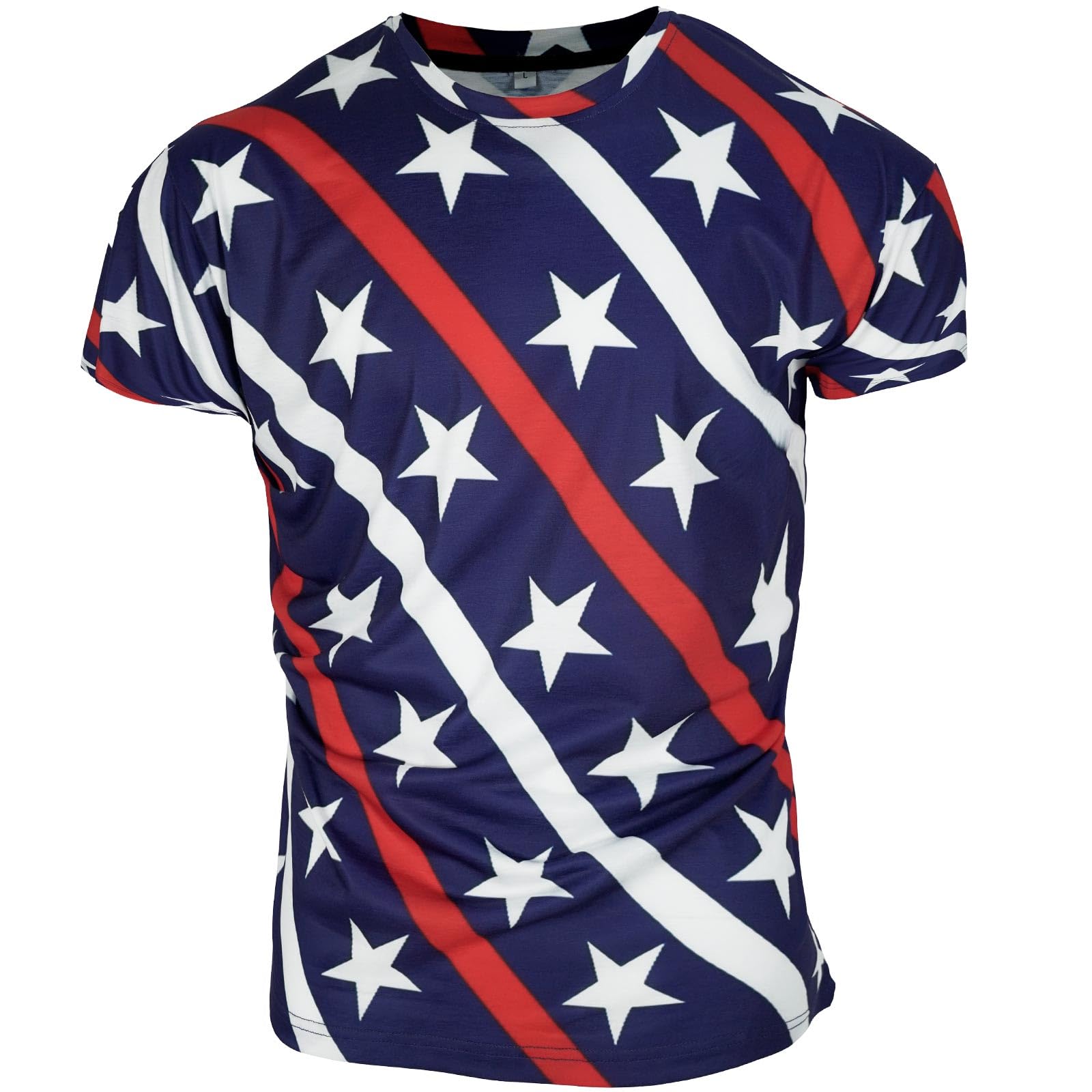 Oiefeen American Flag Print Men's Short Sleeve T-Shirt