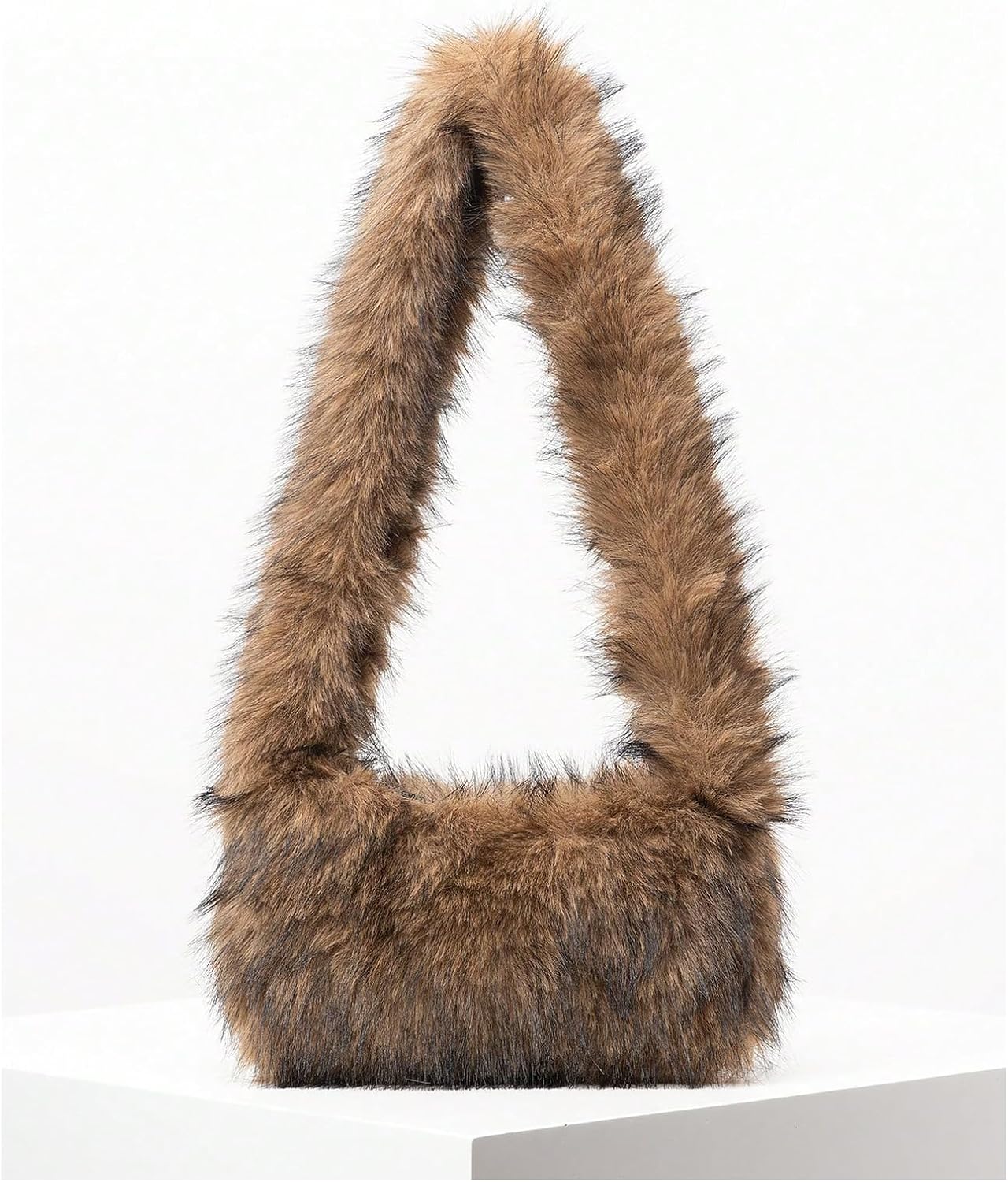 Floerns Women's Cute Fuzzy Shoulder Bag Furry Purse Handbag for Autumn and Winter - Image 2