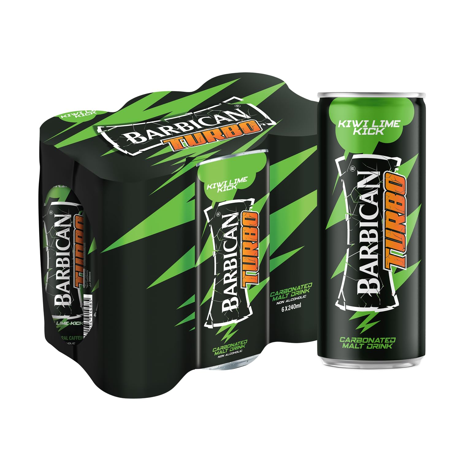 Barbican Turbo Kiwi Lime Flavoured Malt 240ml in Can x 6 Pack