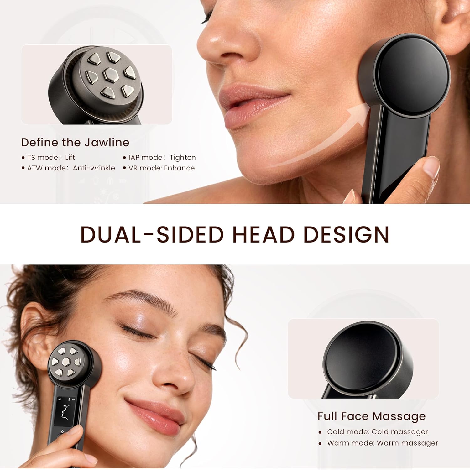 Skin Tightening Device | 6 in 1 Radio Frequency Skin Tightening Device | Professional Face Tightening | Lifting | Wrinkle Reducing | Depuff | Absorb | at Home RF Anti Aging Face Beauty Device