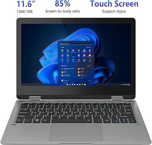 Miniatura 4 de jumper Laptop con pantalla táctil HD de 116 pulgadas Ultrabook abatible con Intel Celeron N4100 Quad Core 4GB DDR4 128GB SSD y Windows 11 WiFi de