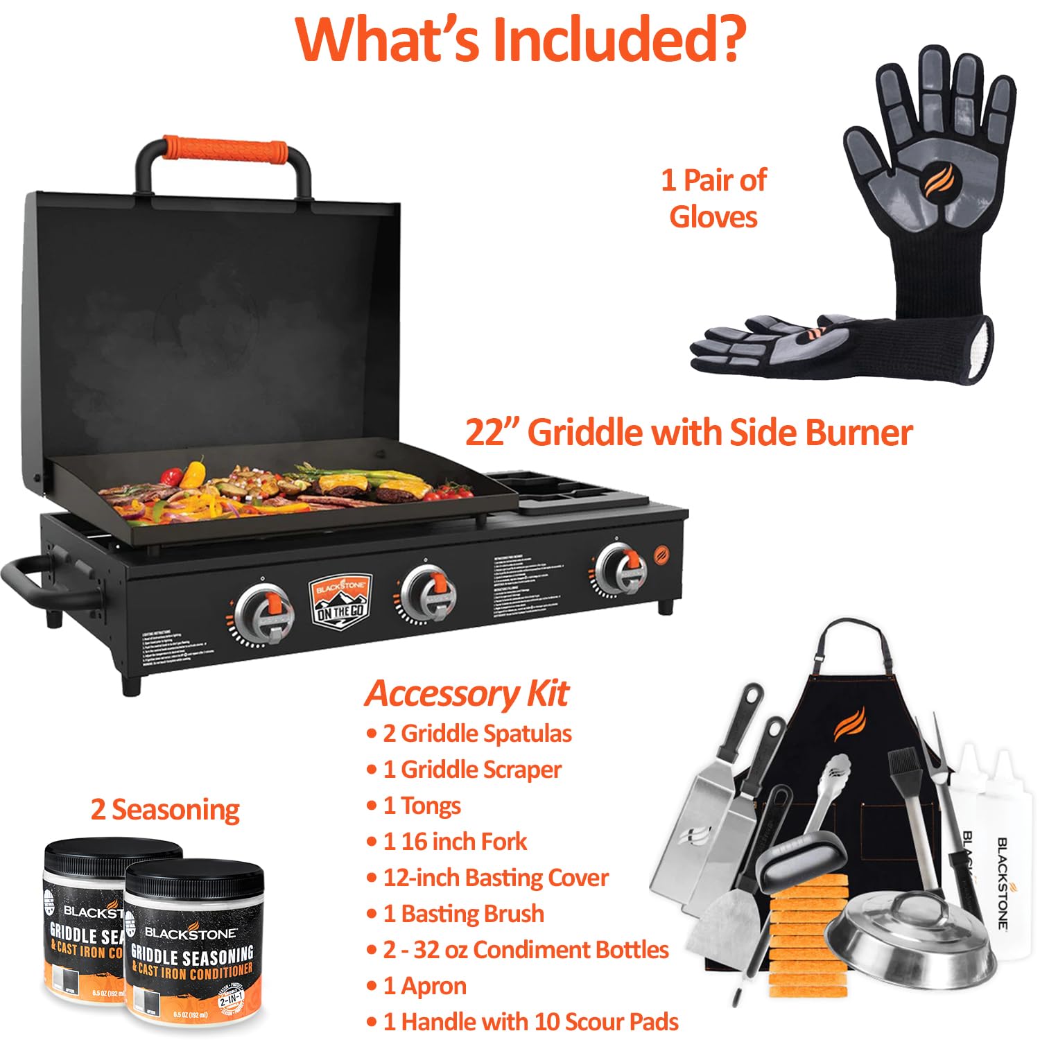 Side Burner Blackstone Adventure Ready Grill Cover 22'' Tabletop