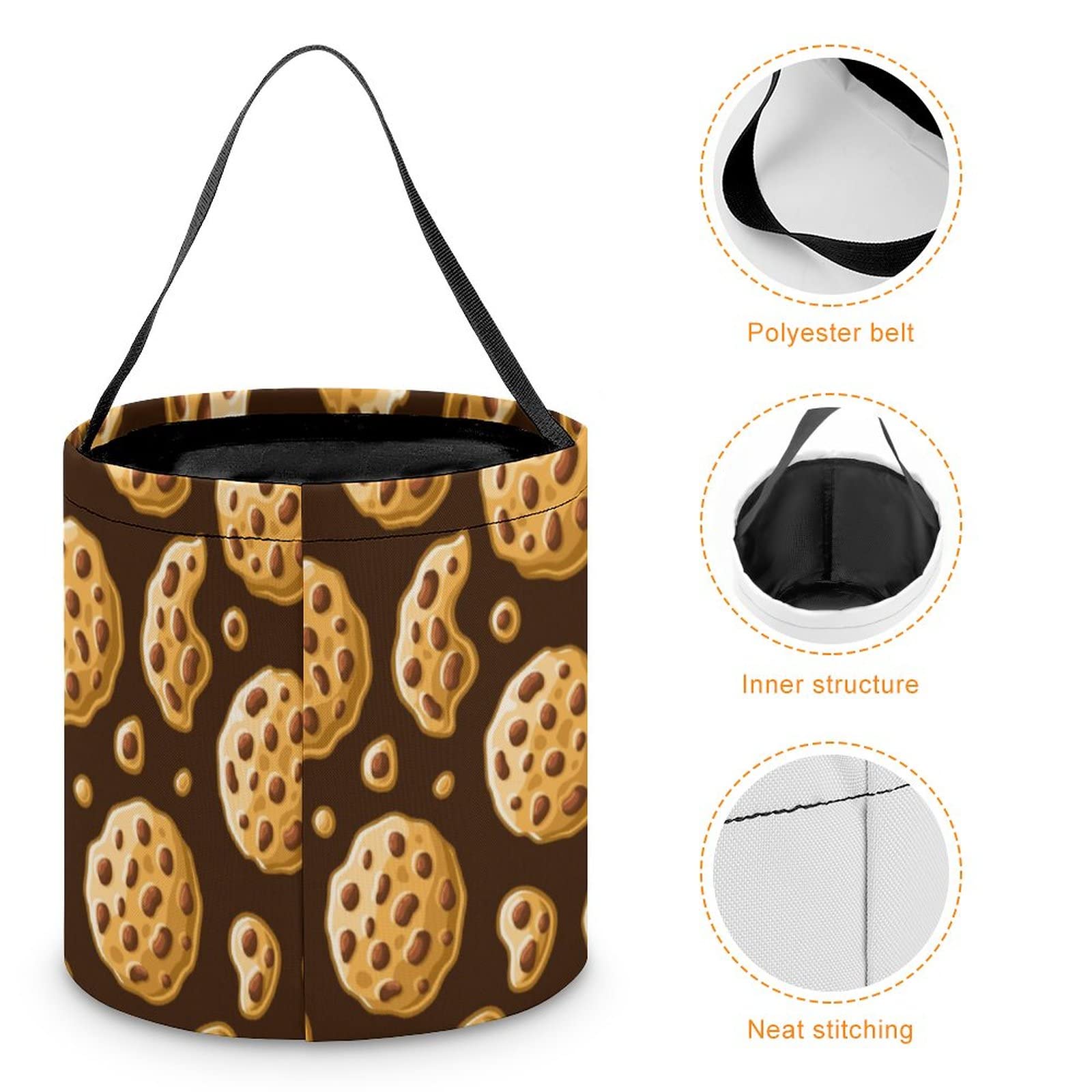 Food of Cookie Pattern Candy Tote Sugar Fruit Basket Gourmet Snack Food Box Trick Or Treat Halloween Bucket para niños adolescentes
