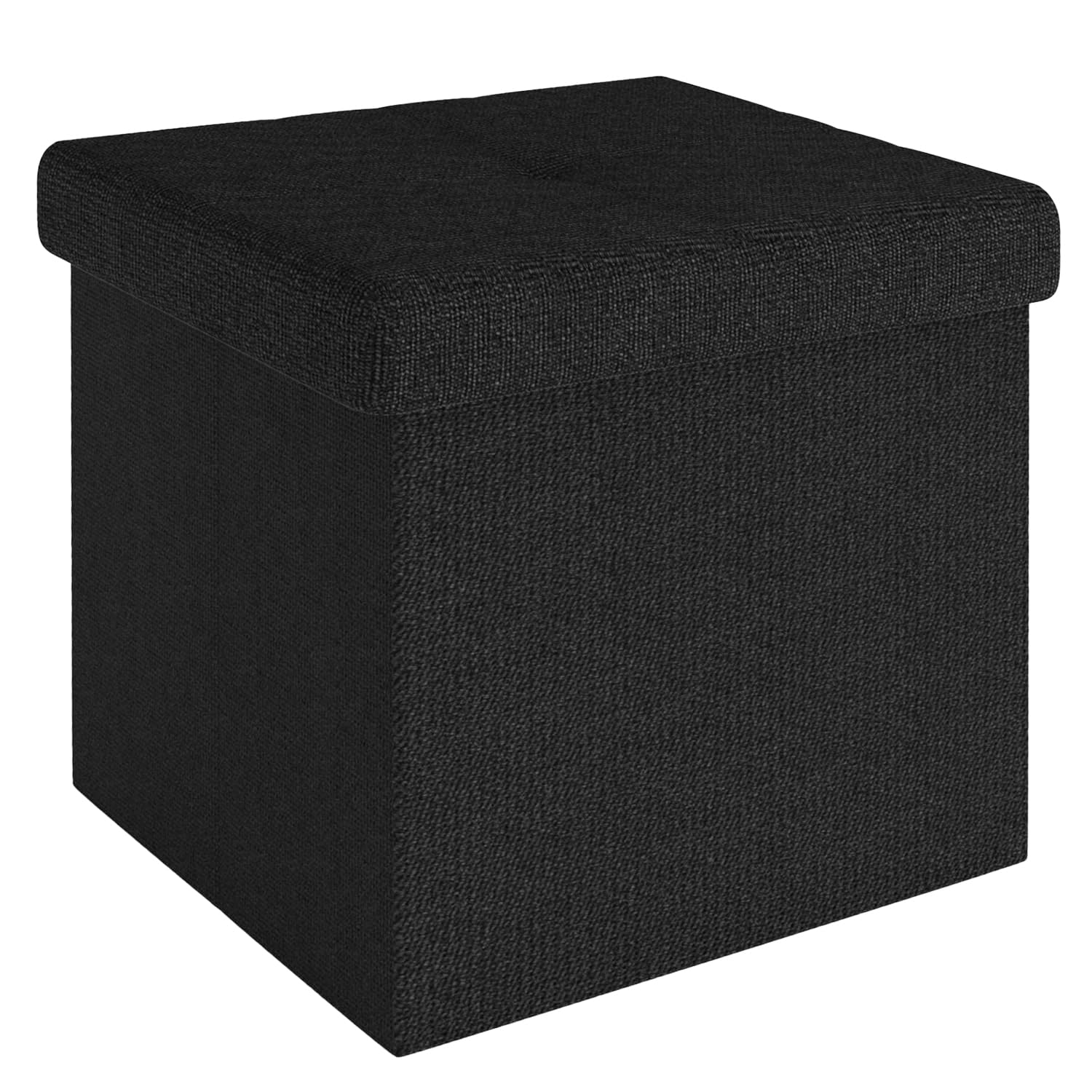 Pouf coffre de rangement noir pour un salon ordonné et cosy