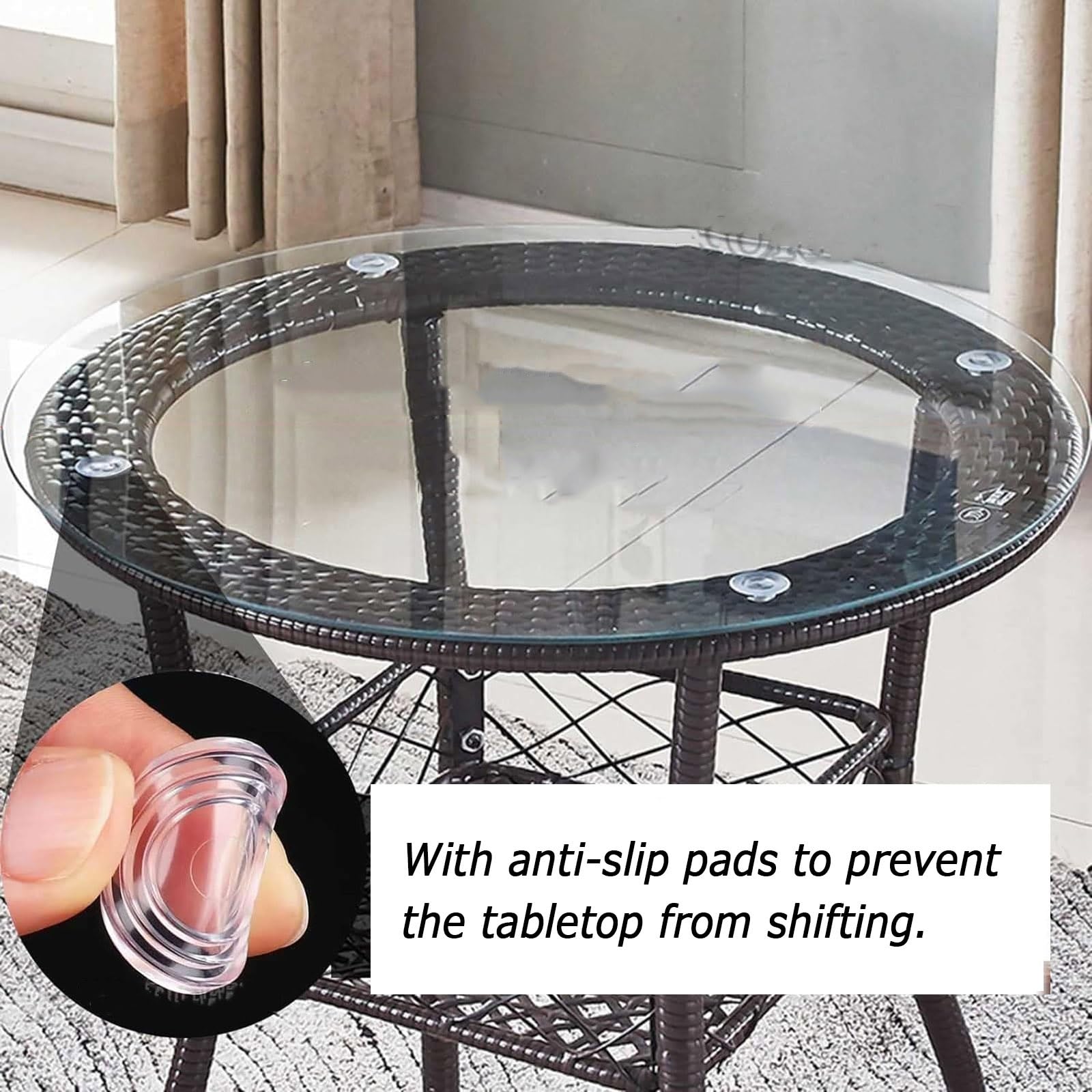 Runder Esstisch aus gehärtetem Glas, Durchmesser 38–100 cm, leicht zu reinigen, modernes Design für Esszimmer, stilvoll und Möbel, perfekt für Heimdekoration
