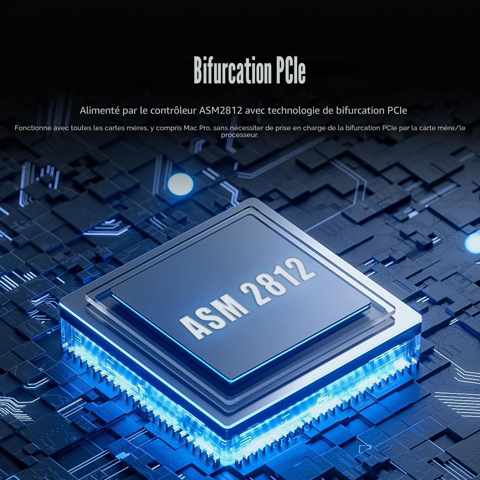 GLOTRENDS PA20 Double Adaptateur M.2 NVMe vers PCIe 3.0 x4 avec Bifurcation PCIe, Configuration Raid M.2 NVMe logicielle Via l'outil OS (Compatible avec Les formats 22110 et 2280)