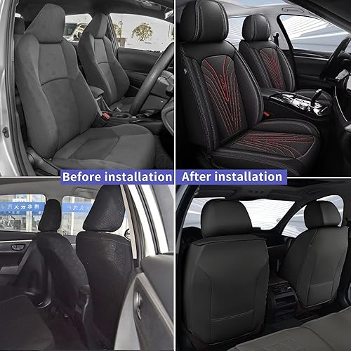 Miniatura 6 de Fundas de asiento delantero para Nissan Versa 2009-2023 2024 2025, fundas de asiento automotriz de piel sintética, transpirables, impermeables,