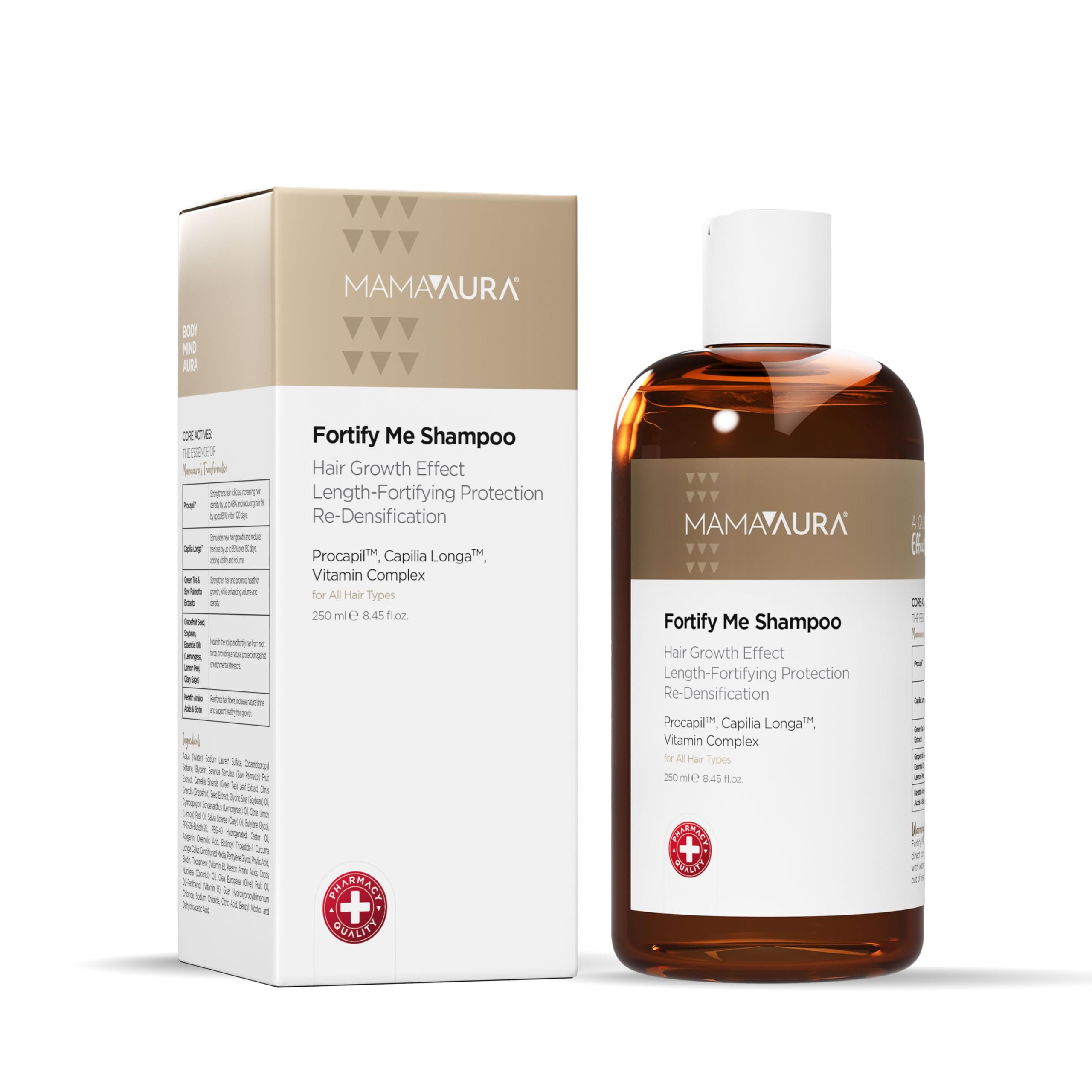 Fortify Me Shampoo, Saç Dökülme Görünümünü Azaltmaya Yardımcı, Procapil ve Capilia Longa İçeren Saç Kökü Güçlendirici Şampuan, 250 ml