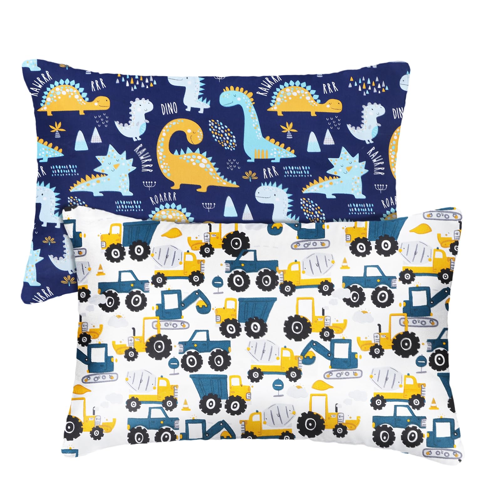 Vicloon Baby Toddler Pillowcase, 2 Pack 100% Cotton Pillow Cover, Cot Bed Pillows Pair Cases 40x60cm, Soft and Breathable Baby Pillows for Boy & Girl Bedding, Kids Travel Pillow Pillowcase