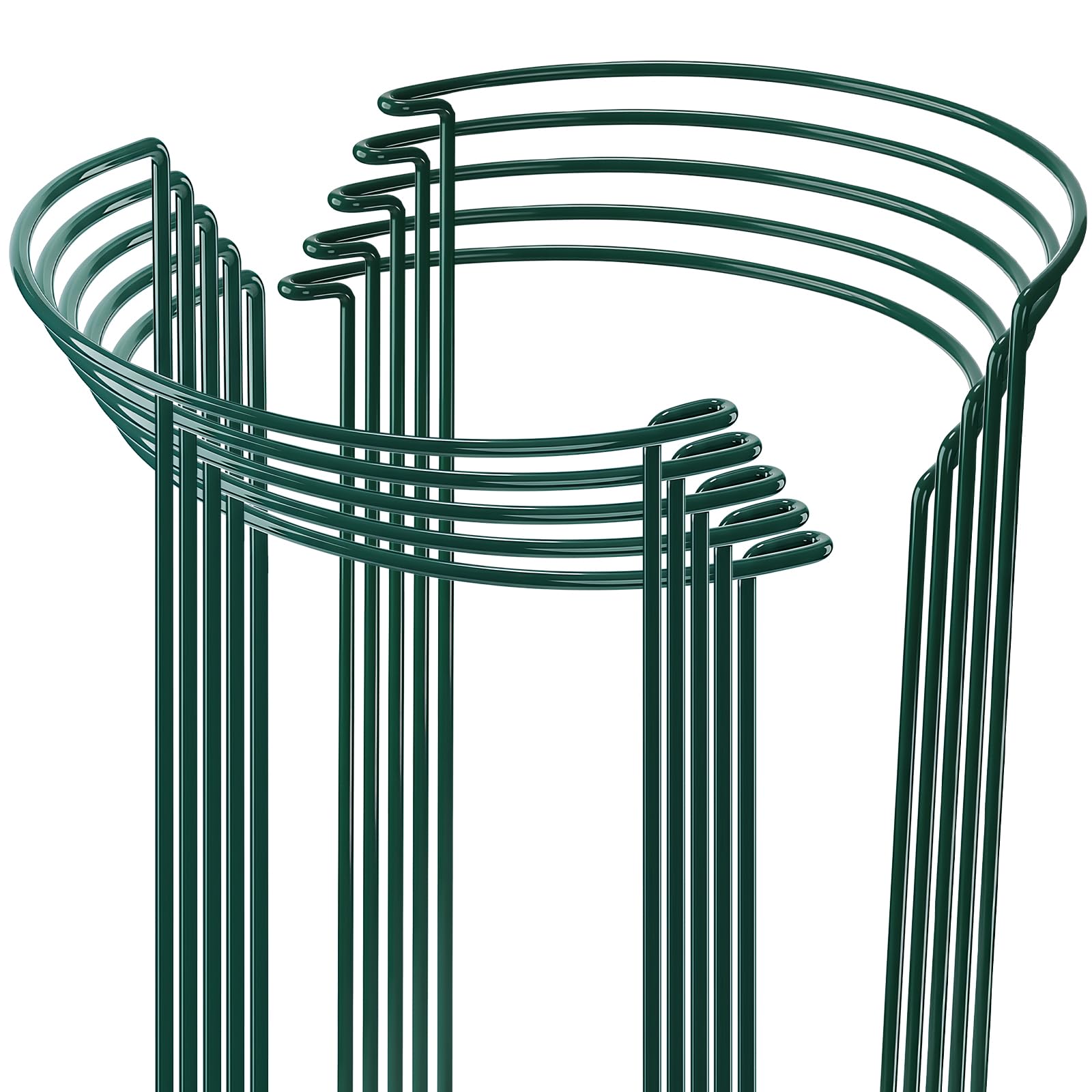 Supports de Plantes de Jardin 25x40cm, SproutMaven Lot de 10 Tuteurs pour Plantes de Jardin en Métal Demi-Rond, Cages à Anneaux de Support de Plantes pour Plantes D'extérieur et D'intérieur