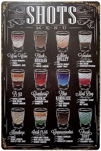 Eveokoki Cartel de metal retro vintage para decoración de bares, 12 x 8 pulgadas