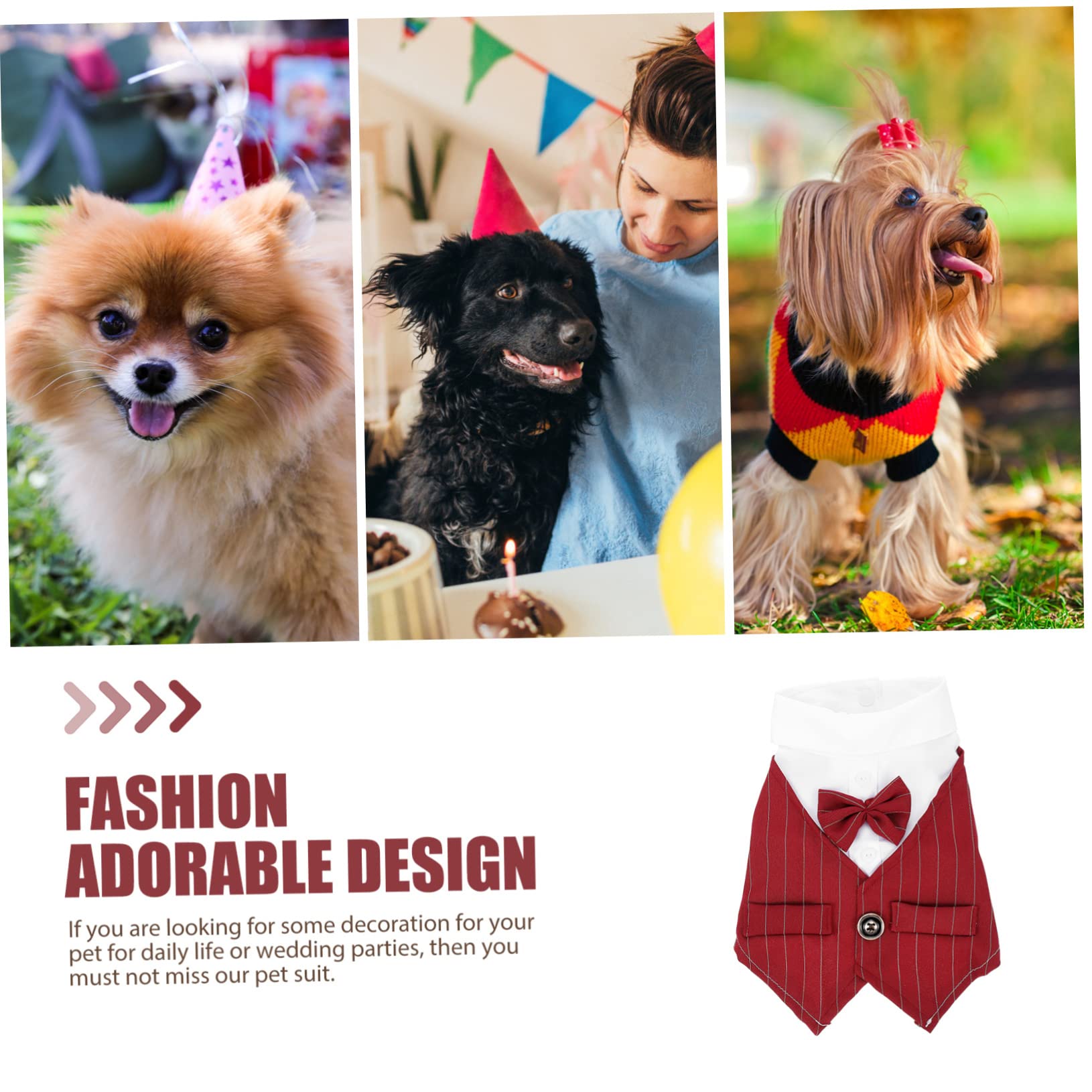 Housoutil 3 Pezzi Costume Per Animali Domestici Cane Festa Di Nozze Abbigliamento Alla Moda Del Gatto Riutilizzabile