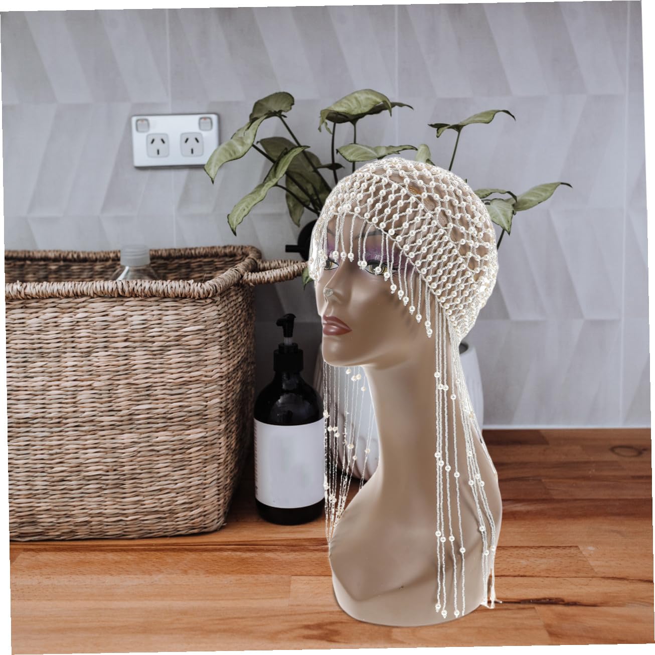 BESPORTBLE Cappello Decorativo Perline di Perle Copricapo da Sposa per Donna Accessorio per Capelli da Sposa Elegante Delicato Copricapo da Donna