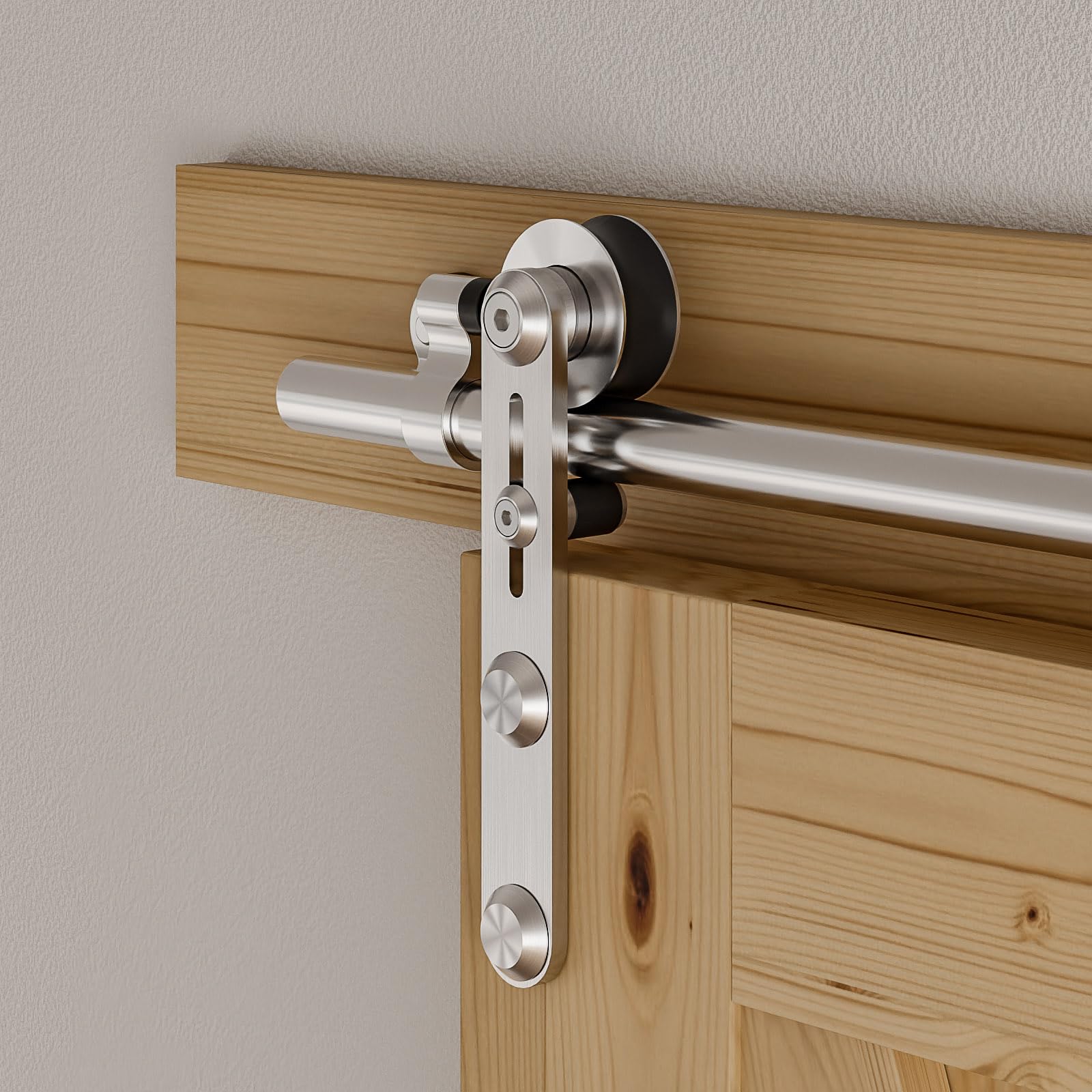 Herrajes Puertas Correderas Inox 171cm Rieles Kit Puerta Corredera Negro para 1 Puerta Corredera Madera 85cm Ancho, Acero Inoxidable T Forma — view 14