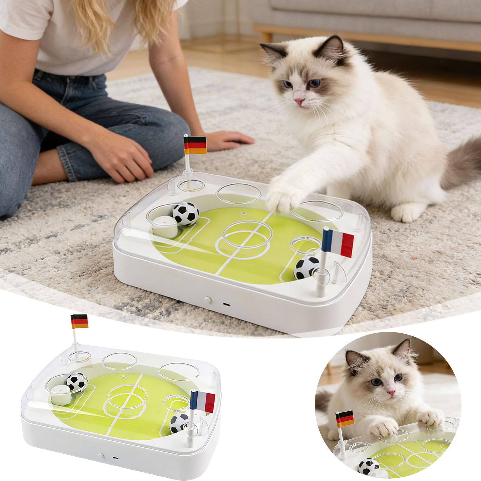 Generisch Hot Field Cat 2026 - Bastone da gioco interattivo, 35 x 24 cm, colore: Bianco