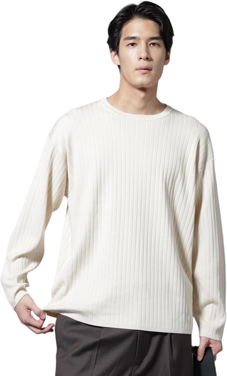 GIORGIO ARMANI 高級カシミヤ セーター グレイ クルーネックセーター