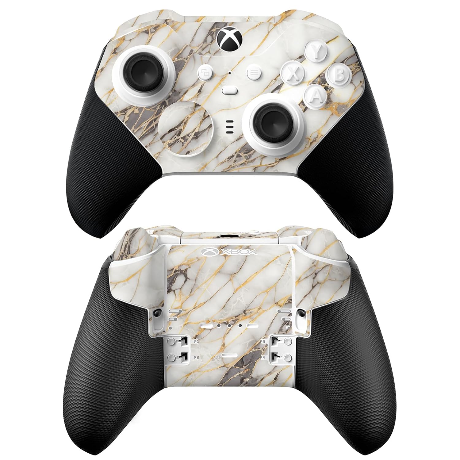 Head Case Designs White, Gold, and Grey Marble Vinyl Sticker Gaming Skin Decal Cover Compatible With Xbox Series X & S Elite Wireless Controller Series 2