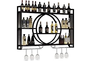 Modern Wine Storage Rack Enhanced with LED Illumination and Exquisite Wine Glass...