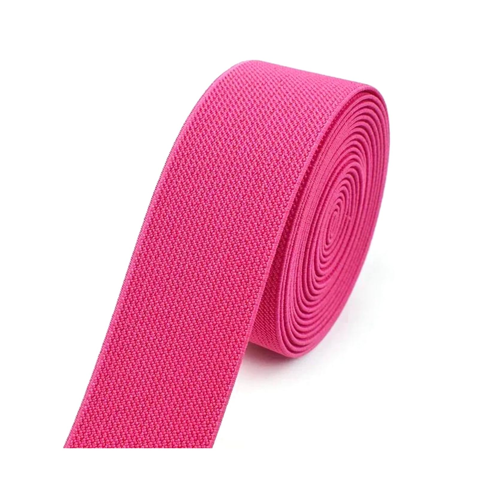 Bandas elásticas Banda elástica Ancha y Plana Banda elástica for Cintura de Pantalones, 5 Metros (10-50 mm), Color Rojo, 25 mm.(Hot Pink,15mm)