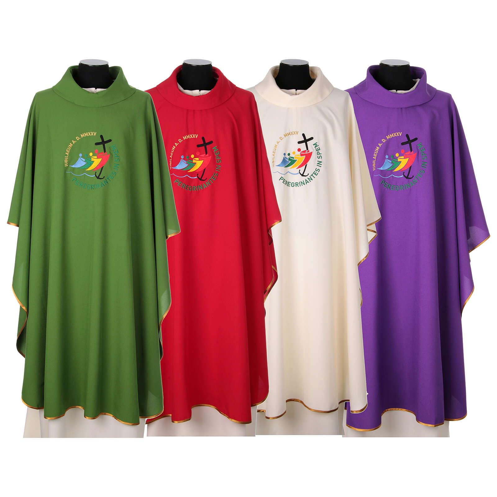 Embroidered Chasuble with Stole, 2025 Jubilee Official Logo, Ivory