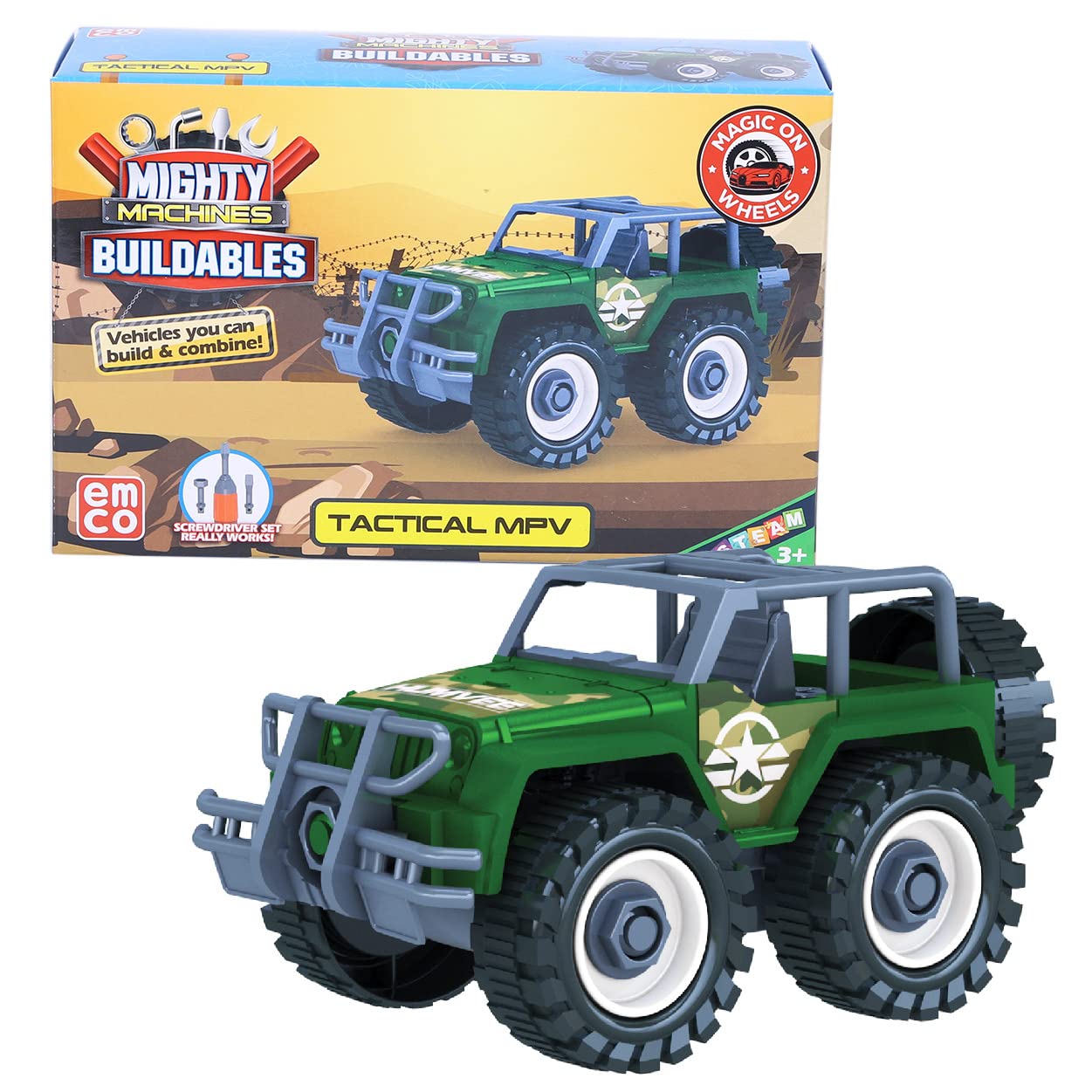 Tactical Mpv|Build & Combine Vehicle|Easy to Build Pull Back & Friction Vehicle|Develop Motor & Cognitive Skills for Kids 3+|Role Play Toy Made in India,Multicolor