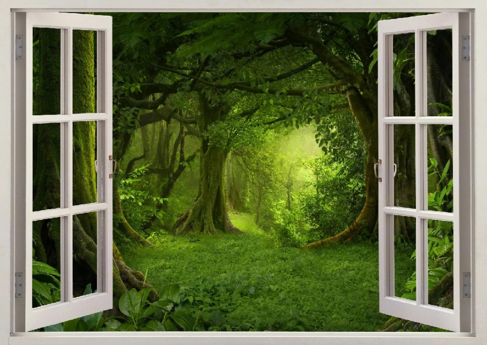 Vinilos Decorativos 3D Rotos Paisaje De Los Árboles Del Bosque. Tatuaje de pared vinilo extraíble decoración del hogar Calcomanías impermeables para Guardería Habitación Decoración de pared